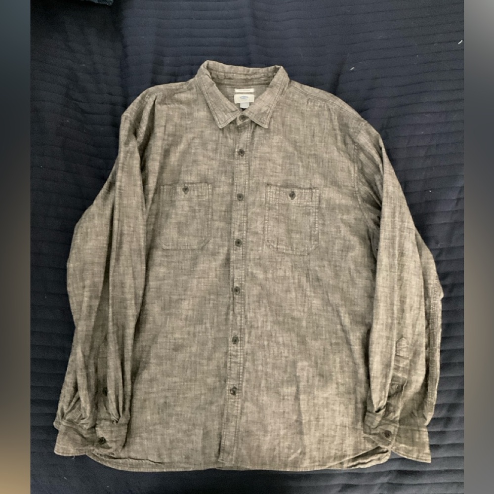 Old NAVY LONG SLEEVE SZ 3XL SLIM FIT USED CHARCOAL BLK